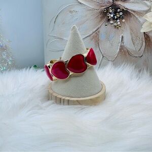 Chic Red Chunky Hearts Bracelet